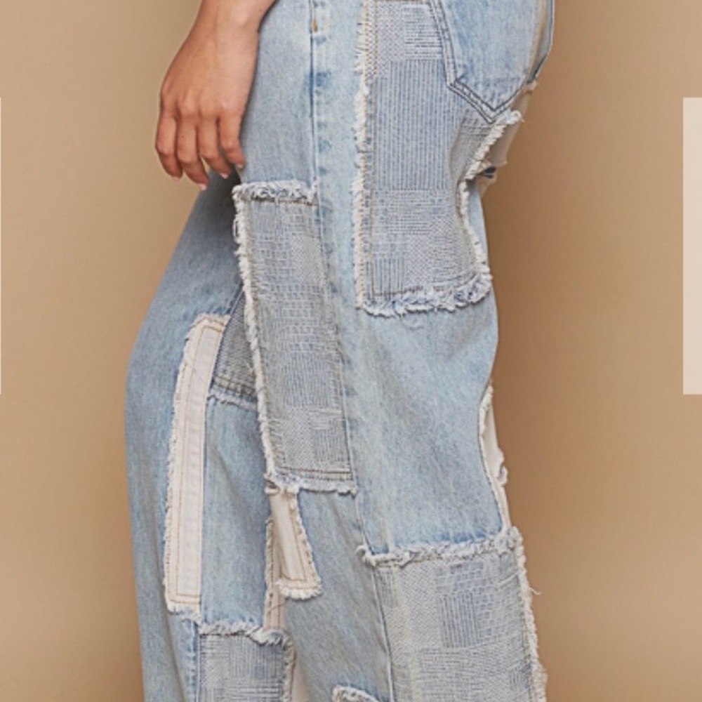 POL Light Blue Patchwork Boyfriend Jeans - Picture 2 of 3